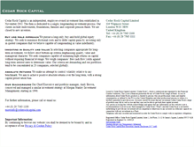 Tablet Screenshot of cedarrockcapital.com
